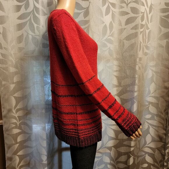 J. Jill Red and Black Loose Fit Sweater Size XS - Picture 4 of 10